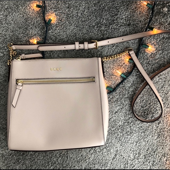 DKNY Leather Crossbody Bag - Blush - Picture 3 of 4